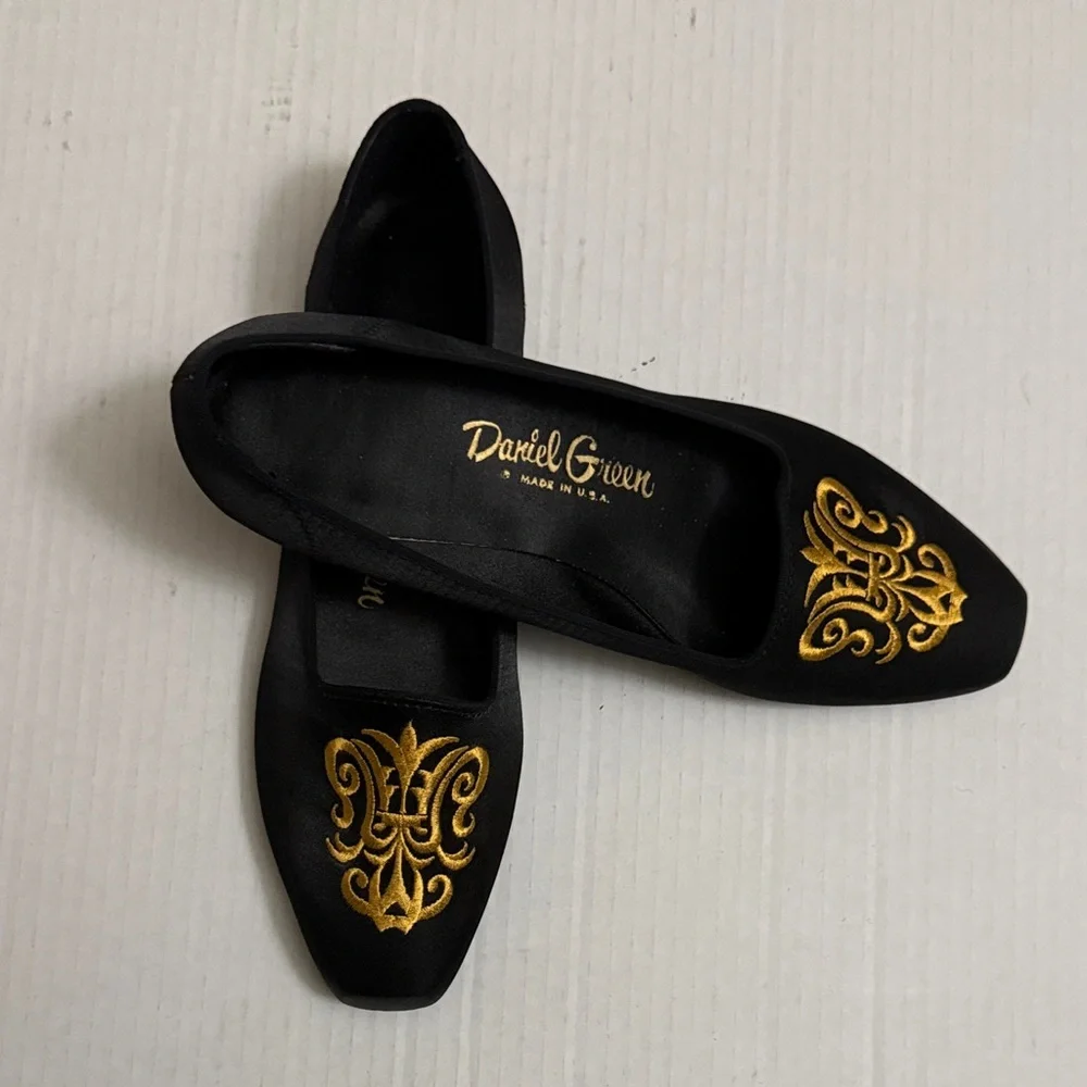 Daniel Green Black and Gold Women's Loafers